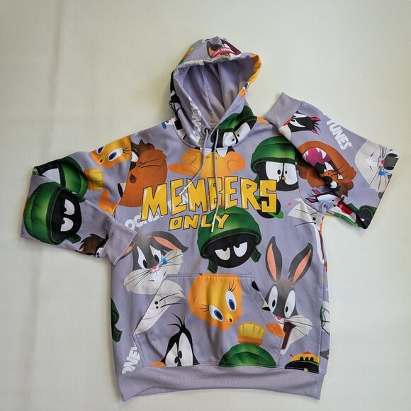 Loony Tools Men's Members Only Graphic Hoodie Purple Size Medium Unisex - Picture 13 of 14